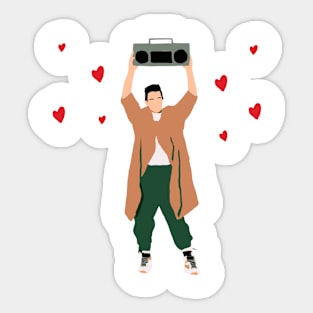 80s heartthrob with hearts Sticker